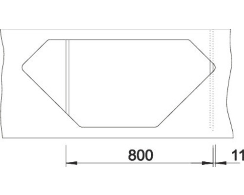 Technische Zeichnung eines Mauerdurchbruchs mit Maßangaben