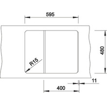 Spüle Blanco ZIA 40 S 615 x 500 mm softweiß 527195