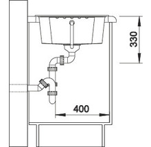 Spüle Blanco ZIA 40 S 615 x 500 mm softweiß 527195