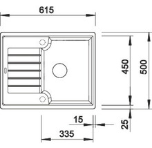 Spüle Blanco ZIA 40 S 615 x 500 mm softweiß 527195