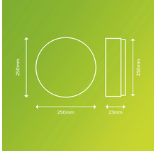 LED Außendeckeleuchte 15W 1300 lm 2700 K Ø 25 cm schwarz