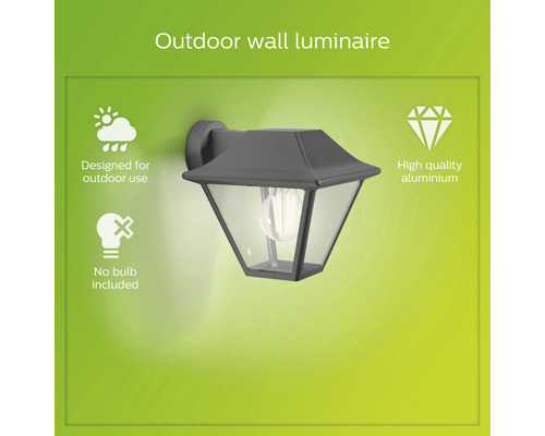 Außenwandleuchte aus Aluminium, ohne Leuchtmittel
