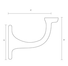 Technische Zeichnung eines Wandhalters mit Maßangaben.