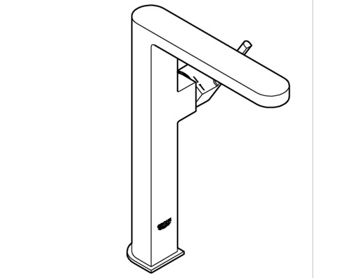 Zeichnung einer Armatur für ein Waschbecken