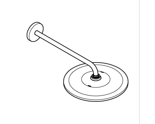 Zeichnung einer Kopfbrause mit Wandarm