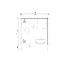 Gartenhaus Outdoor Life Zanzibar 4 inkl. Fußboden 631 x 745 cm natur