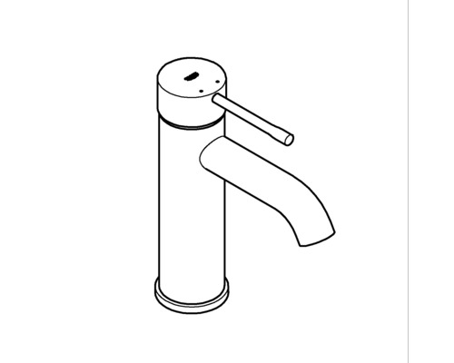 Zeichnung einer Armatur für ein Waschbecken