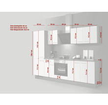 PICCANTE Küchenzeile PESCE 270 cm Frontfarbe weiß matt Korpusfarbe oregon-eiche montiert Variante rechts-thumb-1