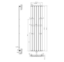 SCHULTE Designheizkörper Aachen 1800x464 mm weiß mit Mittelanschluß ohne Handtuchhalter