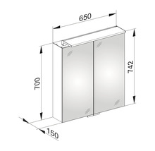 Spiegelschrank KEUCO Royal L1 65 x 15 x 74,2 cm verspiegelt 2-türig LED IP 24-thumb-12