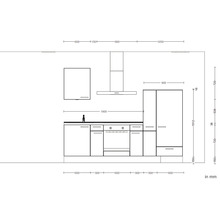 nobilia elements Küchenzeile mit Geräten Urban 270 cm alpinweiss matt vormontiert Variante rechts 4004539052406