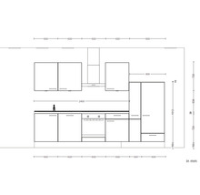nobilia elements Küchenzeile mit Geräten Urban 330 cm alpinweiss matt vormontiert Variante rechts 4004539052888