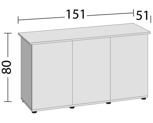 Schrank mit den Maßen 151 x 51 x 80 Zentimeter
