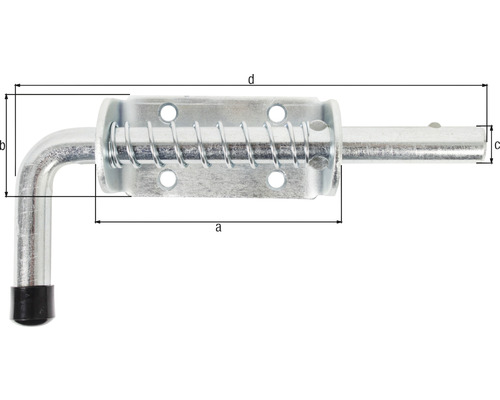 Federriegel mit Maßangaben