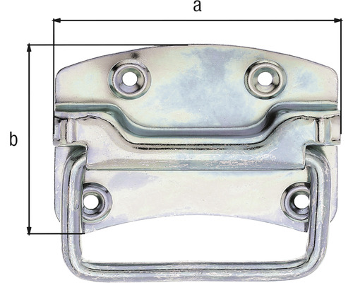 Kistengriff mit Maßangaben a und b