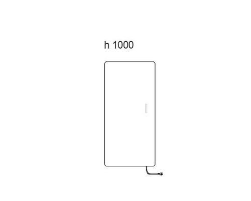Illustration eines 1000 mm hohen Heizkörpers mit Stromkabel