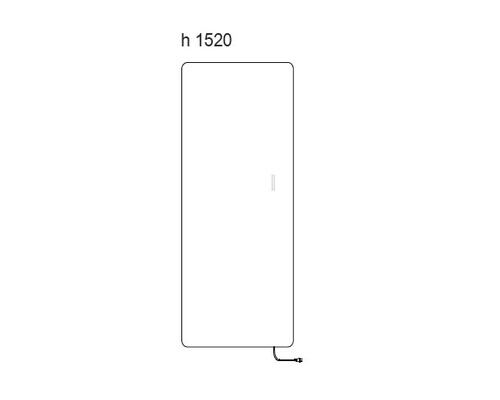 Illustration eines 1520 Millimeter hohen Heizkörpers mit Stromkabel
