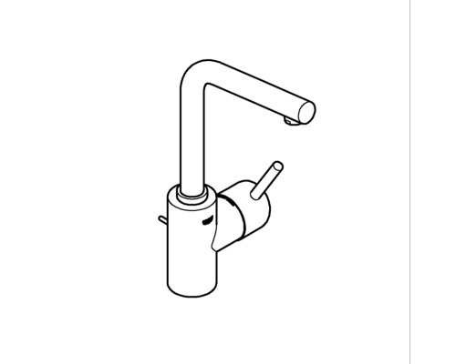 Skizze einer Küchenarmatur mit Einhebelmischer