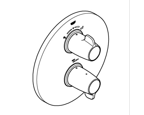 Duscharmatur mit zwei Griffen zur Steuerung von Wassermenge und Temperatur