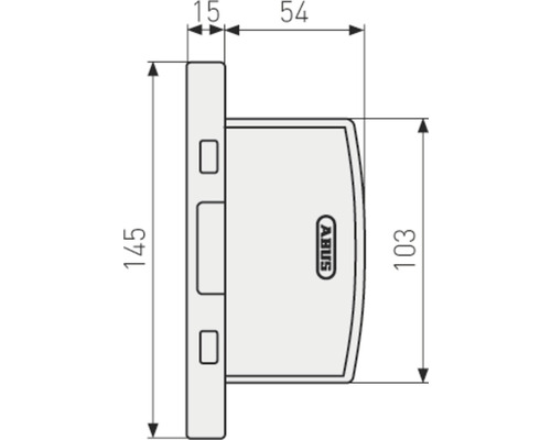 Abmessungen eines ABUS-Türzusatzschlosses