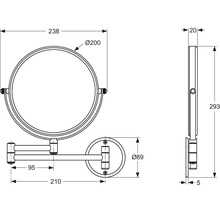Kosmetikspiegel Ideal Standard IOM Ø 23,8 cm alufarben A9111AA