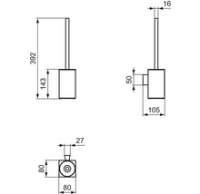 WC-Bürstengarnitur Ideal Standard IOM Cube chrom glänzend E2195AA-thumb-5
