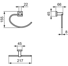 Handtuchring Ideal Standard IOM Cube starr chrom glänzend E2202AA-thumb-5