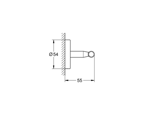 Technische Zeichnung eines Handtuchhalters mit Maßangaben