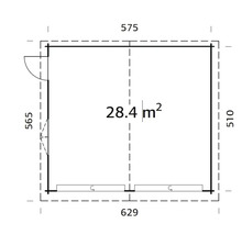 Doppelgarage Palmako Roger 28,4 m² mit Sektionaltoren 575 x 510 cm tauchgrundiert-thumb-2