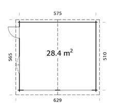 Doppelgarage Palmako Roger 28,4 m² ohne Tor 575 x 510 cm tauchgrundiert grau-thumb-2
