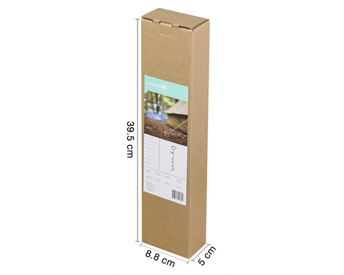 Verpackung Gartenzubehör mit den Maßen 39,5 cm x 8,8 cm x 5 cm