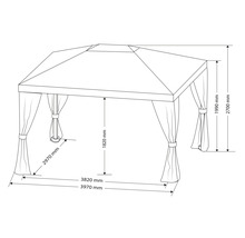 Pavillon Garden Place Deluxe 3 x 4 x 2,7 m Polyester taupe inkl. 4 Seitenteilen und 4 Moskitonetze-thumb-10 Pavillon Garden Place Deluxe 3 x 4 x 2,7 m Polyester taupe inkl. 4 Seitenteilen und 4 Moskitonetze-thumb-10