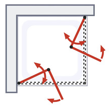 Eckeinstieg mit Drehfalttür SCHULTE ExpressPlus Garant 2.0 100 x 100 cm Profil chrom Klarglas Schmutzabweisende Glasbeschichtung Türanschlag links Türanschlag rechts Puffergriff-thumb-3