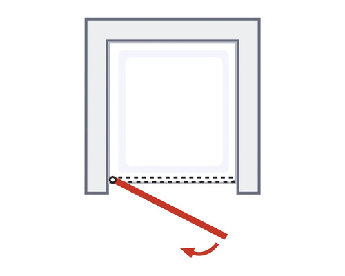 Symbol für nach unten öffnende Tür