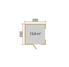 Gartenhaus weka S 445 Gr. 1 inkl. Fußboden 250 x 254,1 cm natur