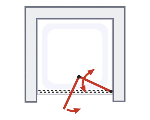 Illustration eines Schwingtors mit Drehbewegung