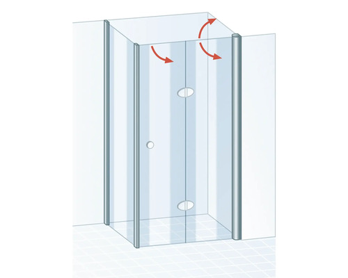 Duschkabine mit Schwingtüren aus Glas