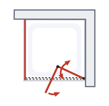 Duschtür mit Seitenwand mit SCHULTE ExpressPlus Garant 2.0 90 x 90 cm Profil schwarz Klarglas Schmutzabweisende Glasbeschichtung Türanschlag rechts Seitenwandanschlag links Puffergriff-thumb-3