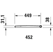 Technische Zeichnung eines Möbelbandes mit Maßangaben