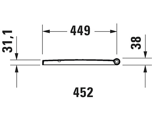 Technische Zeichnung eines Möbelbandes mit Maßangaben