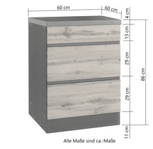 Held Möbel Kochfeldumbauschrank PISA BxTxH 60 x 60 x 86 cm wildeiche matt zerlegt 476.2.6310