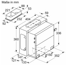 Technische Zeichnung mit Maßangaben in Millimeter