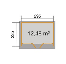 Gartenhaus weka Design 263 Gr. 2 inkl. Fußboden 305 x 250 cm grau