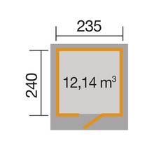 Gartenhaus weka Typ 171 Gr. 1 hohes Durchgangsmaß 195 cm, inkl. Fußboden 248 x 253 cm anthrazit