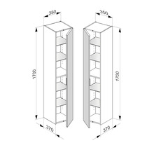 Hochschrank KEUCO Edition 11 BxHxT 30 x 170 cm x 37 cm Frontfarbe weiß glänzend glanz 31330300001