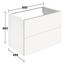 Waschtischunterschrank KEUCO X-Line BxHxT 80 x 60,5 cm x 49 cm Frontfarbe weiß glänzend glanz 33163300000