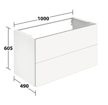 Waschtischunterschrank KEUCO X-Line BxHxT 100 x 60,5 cm x 49 cm Frontfarbe weiß glänzend glanz 33173300000