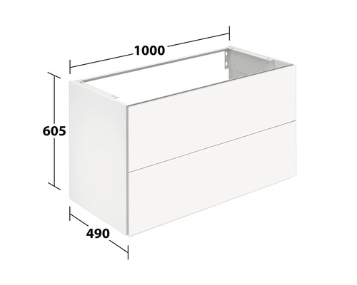 Waschbeckenunterschrank mit den Maßen 1000 x 605 x 490 Millimeter