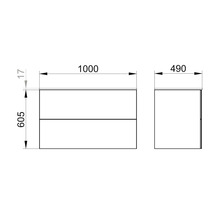 Waschtischunterschrank KEUCO X-Line BxHxT 100 x 60,5 cm x 49 cm Frontfarbe weiß glänzend glanz 33173300000