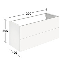 Waschbeckenunterschrank mit den Maßen 1200 x 605 x 490 mm
